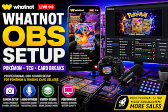 set up whatnot obs for pokemon and trading card sellers