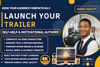 create a cinematic author book trailer video and a social media book promo video