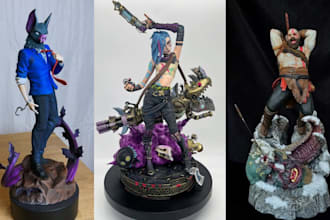 3d print and paint action figure miniature anime figure diorama resin prints stl