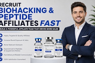 recruit biohacking and peptide affiliates fast