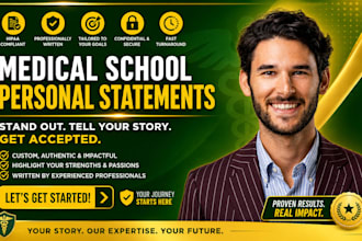 strengthen and edit med school amcas, residency, fellowship personal statement