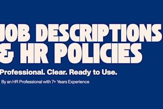 write job descriptions and HR policies for your business