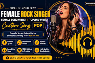 be your best female rock singer female songwriter topline writer custom vocalist