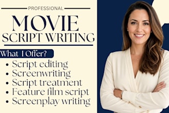 write movie script, screenplay writing, feature film as movie script ghostwriter