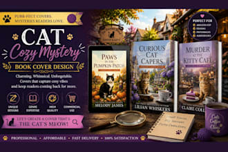 design a cat cozy mystery book cover for amazon KDP
