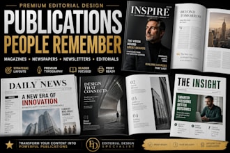 design premium magazines newspapers  and editorial publications