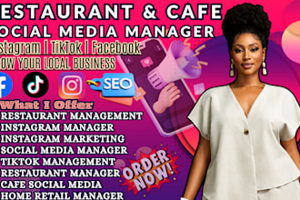 be your restaurant  cafe social media manager for instagram tiktok and facebook