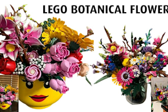 do custom lego botanical flower bouquet moc part list and instructions