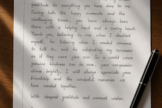 write custom handwritten letters, notes, and messages