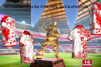 do 3d football kits, 3d soccer jerseys design for pes, dls and efootball team