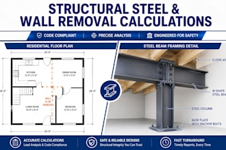 design structural steel beam calculations and load bearing wall removal design