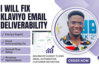 fix klaviyo email deliverability and setup advanced sunset flows