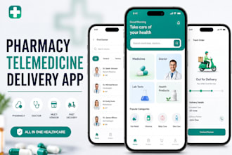 build pharmacy healthcare telemedicine  multi vendor delivery app using flutter