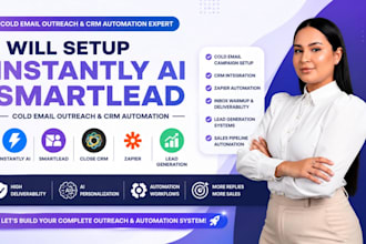 setup instantly ai smartlead for cold email outreach closecrm zapier integration