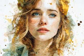 watercolor portrait painting, photo to watercolor portrait
