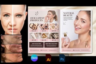 design beauty cosmetics anti aging skincare product catalog and luxury lookbook