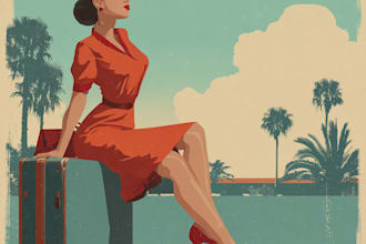 design a professional retro vintage travel poster