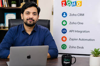 setup zoho crm, zoho one, api integration, zapier automation and desk