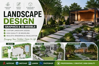 create landscape design graphics and 3d models