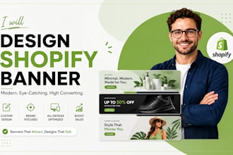 design shopify banner, website banner, hero images and ecommerce store graphics