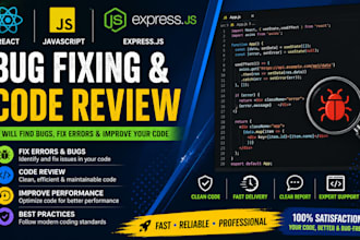review and debug your react, javascript or expressjs code