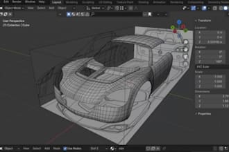 do 3d car modeling, 3d car, automotive, 3d model, police car and 3d car design