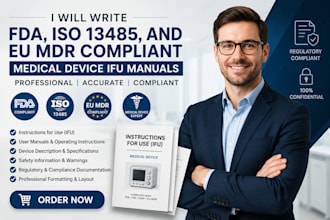 write fda iso 13485 and eu mdr compliant medical device ifu