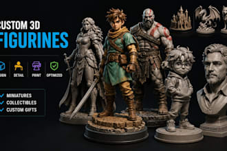 create custom  stl figurines and personalized character models for 3d printing