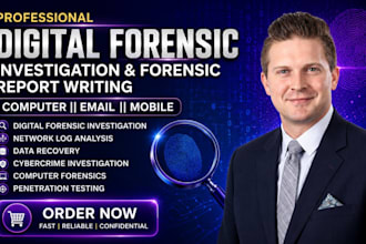 do digital forensic investigation, report writing for computer mobile and email