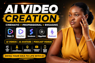 create ai videos, cinematic ads, podcast videos using veo 3, heygen and seedance