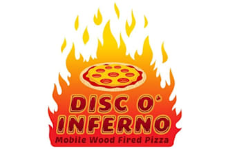 design minimalist disco themed pizza logo