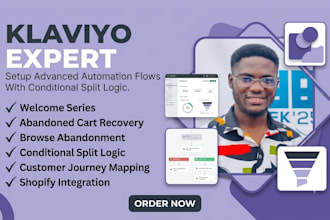 setup advanced klaviyo automation flows with conditional split logic
