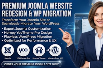redesign joomla website, homey yootheme pro joomla template, migrate wordpress