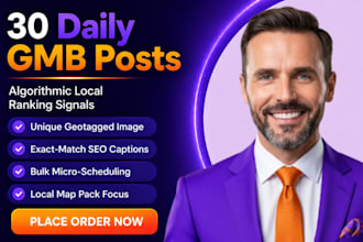 create 30 daily gmb posts with unique geotagged images for local ranking