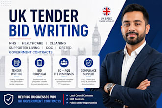 write UK tender, bid proposal nhs healthcare cleaning supported living tender