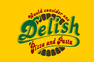 make monogram restaurant pizza takeaway logo