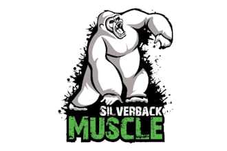 creating a sports training logo for silver back muscle