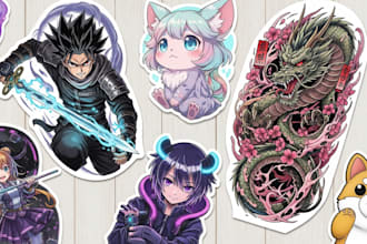 design custom anime tattoo or manga tattoo design