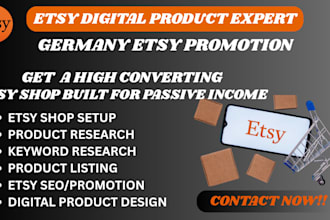 setup your etsy shop, etsy digital products store and etsy SEO