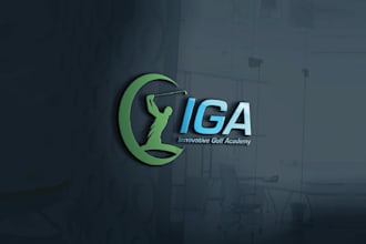 design golf training center and golf tour logo