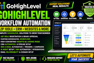 build gohighlevel website, gohighlevel automatio a2p 10dlc, crm sales funnel