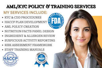 do haccp, gmp, iso 27001 manuals and compliance documents for eu and US
