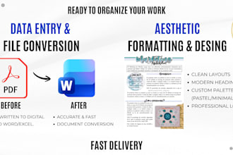 be your virtual assistant for data entry and document conversion