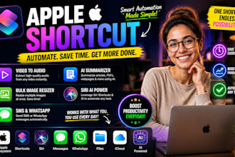 apple shortcut video to audio summarizer bulk image resizer siri ai SMS whatsapp