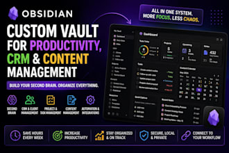 obsidian vault for productivity, CRM, and content management
