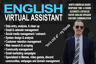be your native english virtual assistant