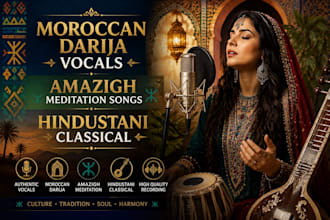 record moroccan darija vocals, amazigh meditation songs and hindustani classical