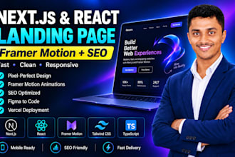 build a next js landing page with framer motion and SEO