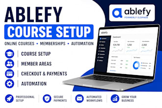 set up ablefy elopage online course, ablefy membership and elopage automation