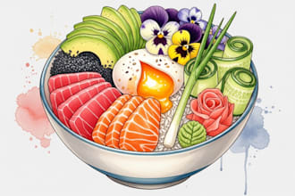 draw any food illustration